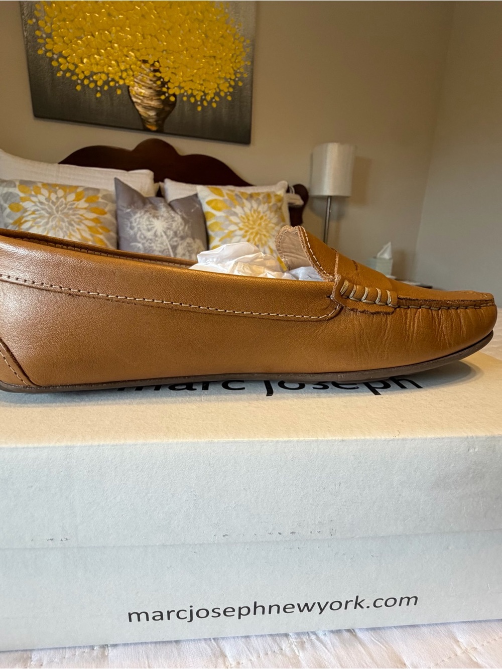 Marc Joseph Naples Tan Leather Penny Loafers women’s - Picture 4 of 10